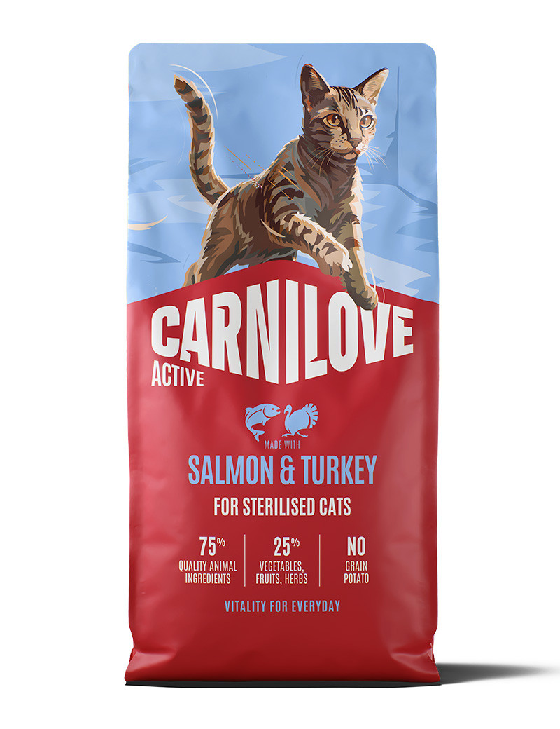 Salmon & Turkey for Adult Sterilised Torrfoder för Katt - 6 kg | Djurtyp - Katt - Kattmat - Torrfoder | DogStyle