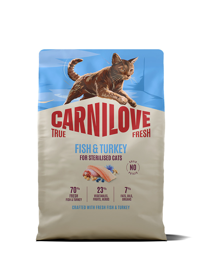 True Fresh Fish & Turkey Adult Sterilised Torrfoder för Katt - 6 kg | Djurtyp - Katt - Kattmat - Torrfoder | DogStyle
