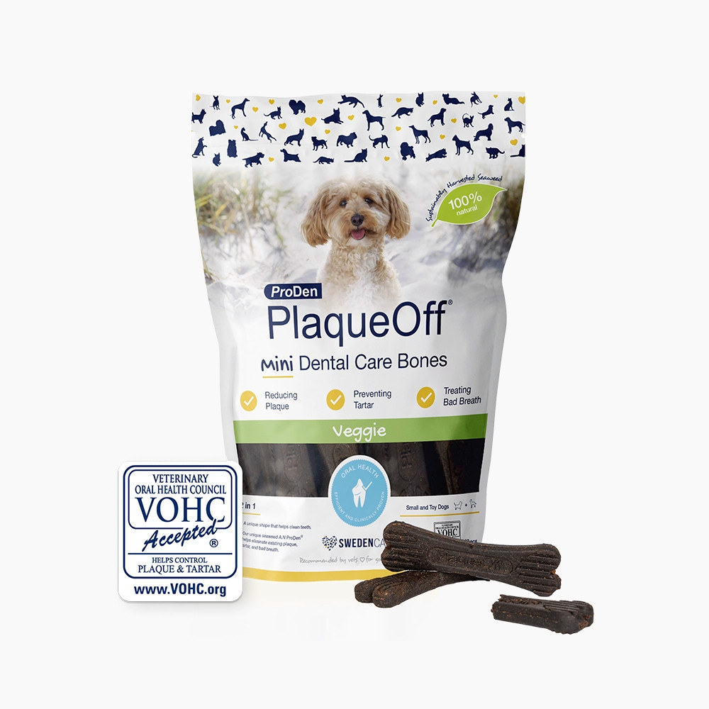 ProDen PlaqueOff® Mini Dental Care Bones Blueberry & Veggie - Mini Vegetable Fusion & Blåbär