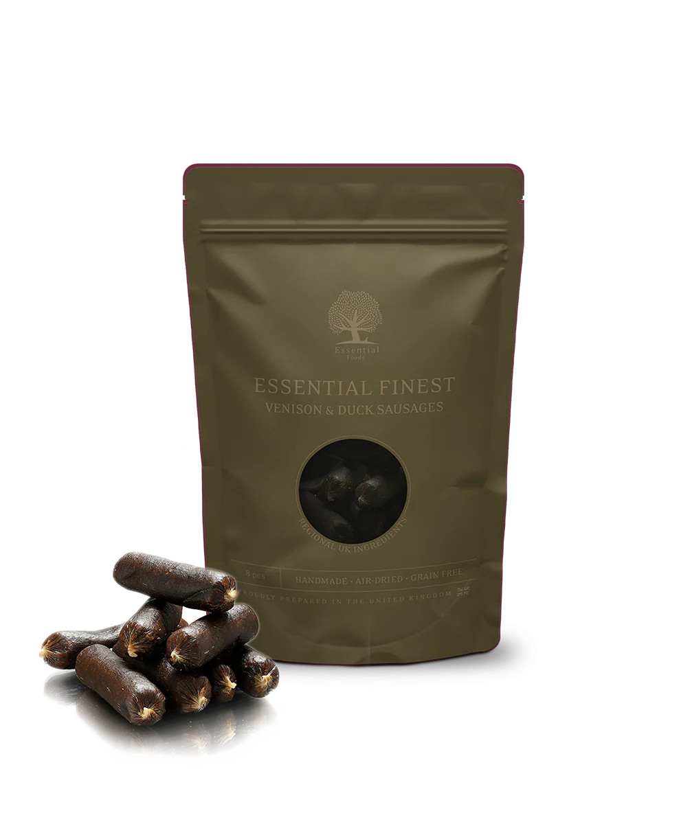 Essential Finest Venison & Duck Sausages Hundgodis - 8 st | Djurtyp - Hund - Hundmat - Torrfoder | DogStyle