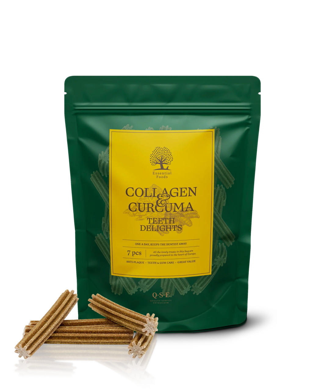 Essential Collagen & Curcuma Teeth Delights Tuggben för Hund - 7 st