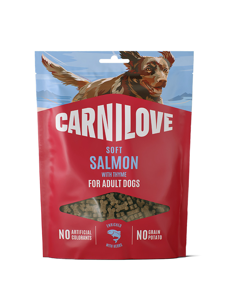 Semi Moist Snack Hundgodis Lax - 200 g