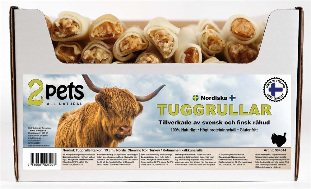 Nordisk Tuggrulle Kalkon till Hund - 13 cm