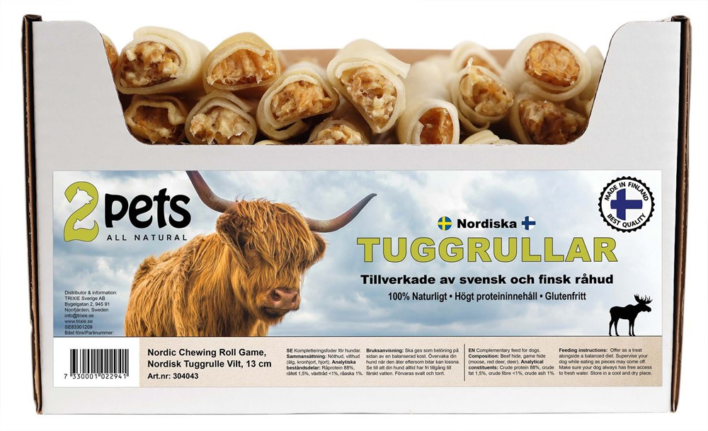 Nordisk Tuggrulle Vilt till Hund - 13 cm