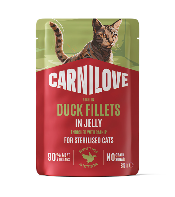 Adult Pouch Jelly med Anka och Kattmynta Sterilised Våtfoder för Katt - 24 st x 85 g