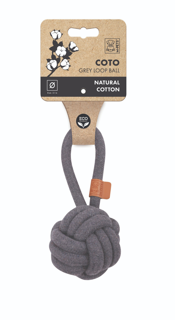 Hundleksak Loop Ball Grey - 8 cm