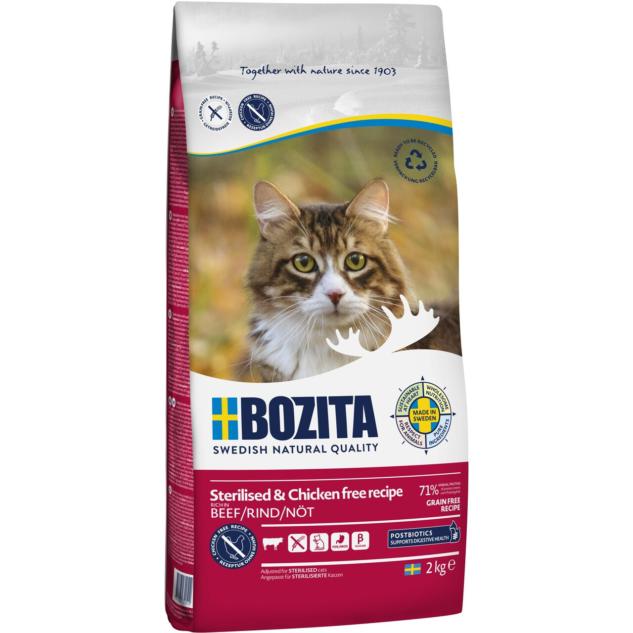 Sterilized Chicken Free Beef Kattfoder - 2 kg