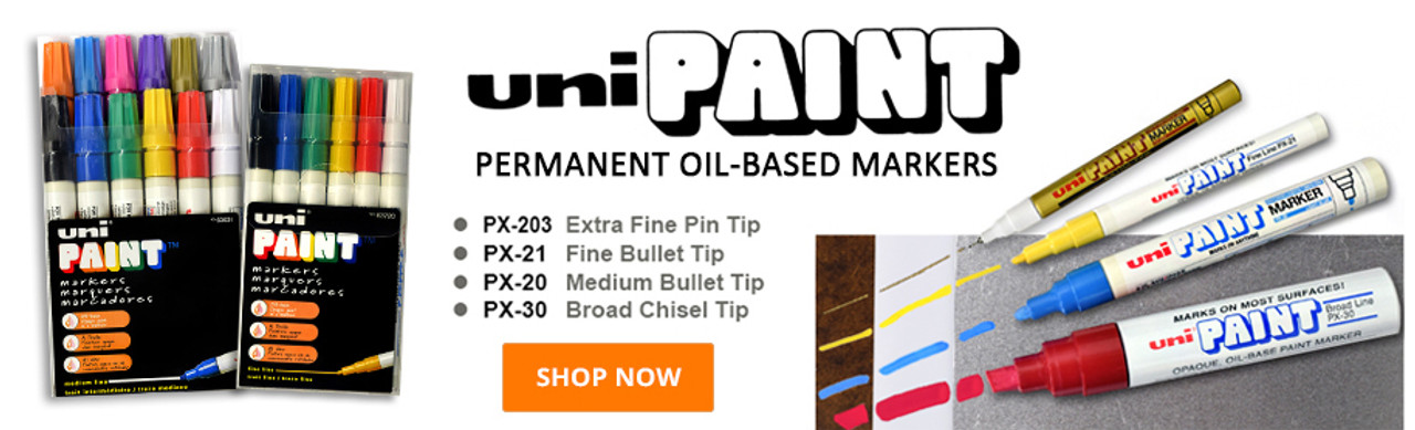 Posca Uni Paint Marker Oil Base Thick Line PX-30 Set of 6 Silver Chrome