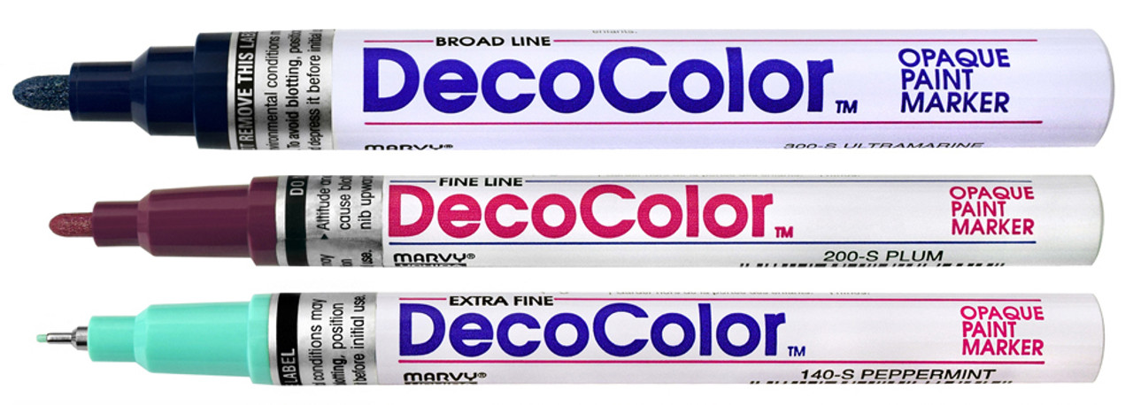 DecoColor Acrylic Chisel Marker Set of 4, Bright Colors