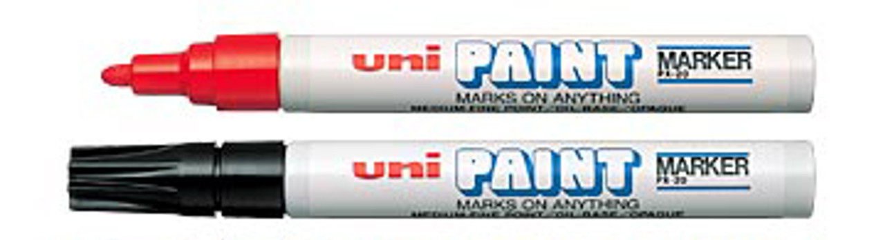Uni-Paint Marker Medium Point Black Pack Of 3 PX - 20 Marks on Most Surface  Opaque Oil Based Markers