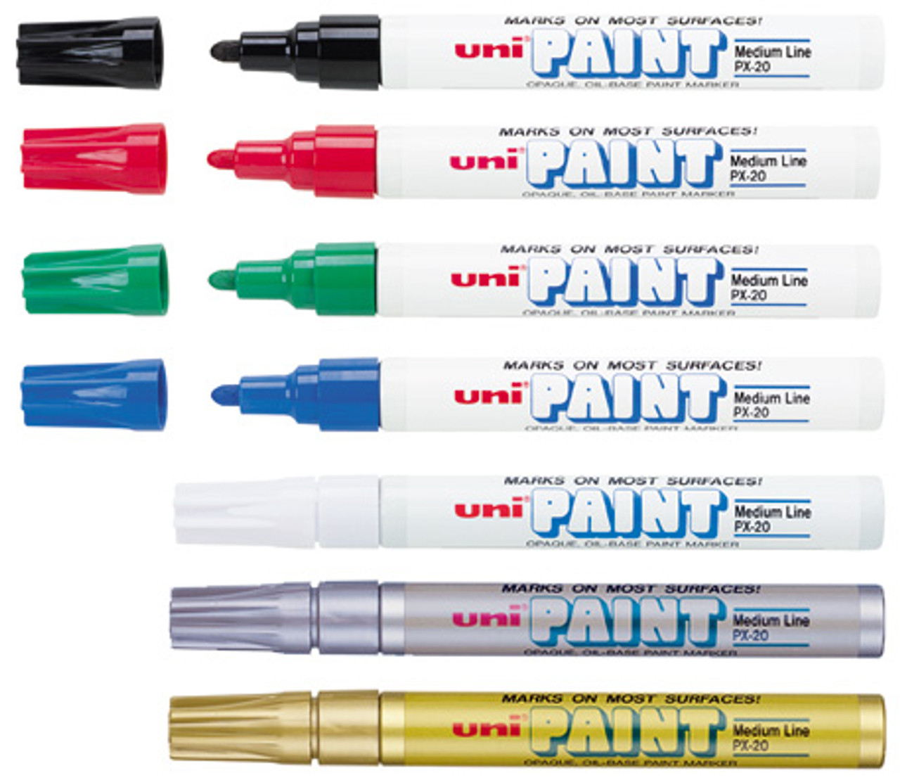 Uni -Paint Permanent Marker, Medium Bullet Tip, Metallic Silver