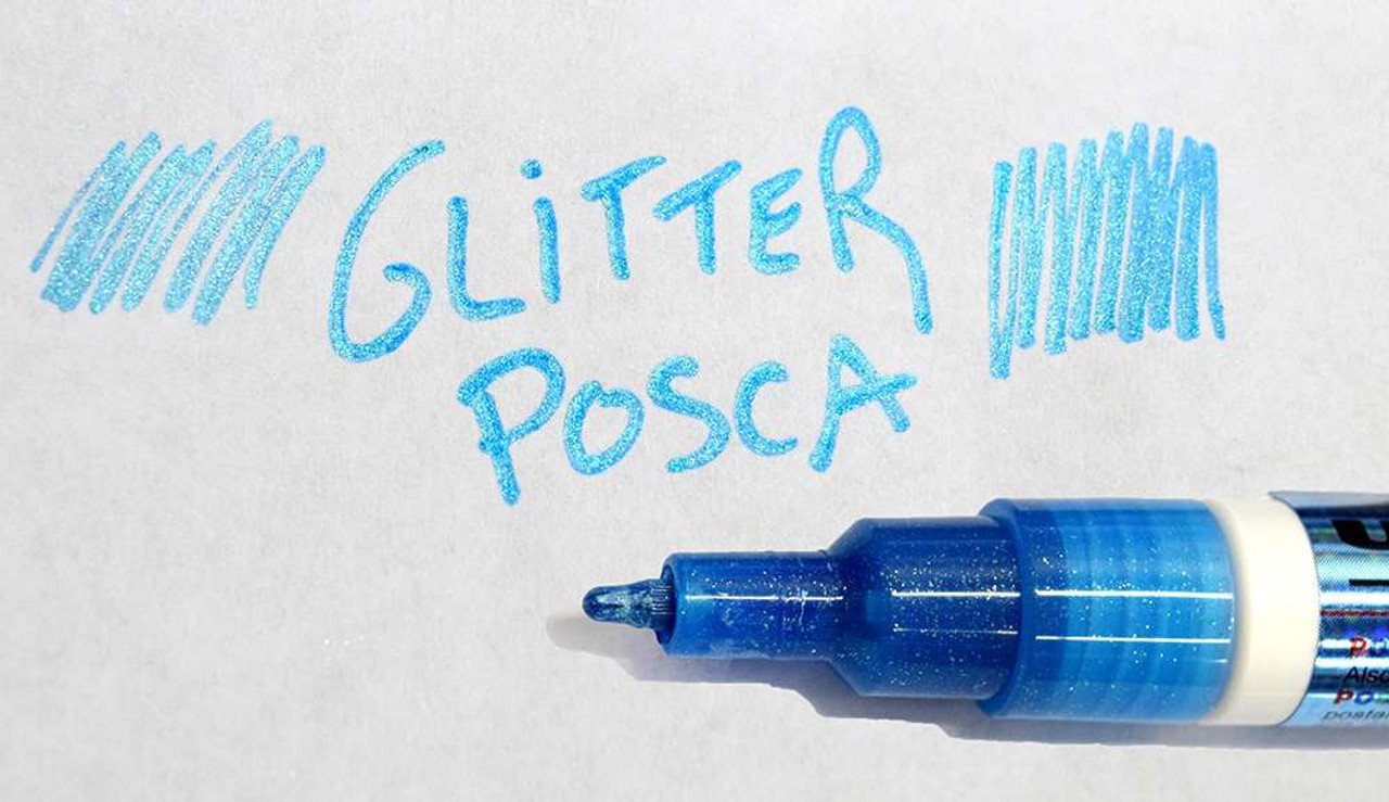 Posca PC-3M Fine Glitter Light Blue Paint Marker