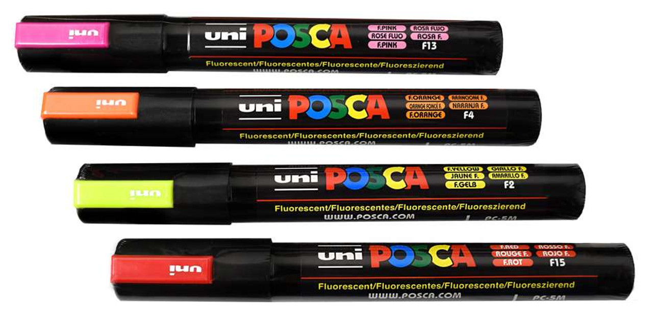 Posca Paint Marker Medium PC-5M Set of 4, Fluorescent