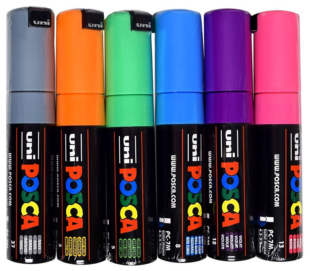 Posca Marker : Pc-7m : Bullet Tip : 4.5 - 5.5mm : Starter Set Of 8 Assorted  Colors