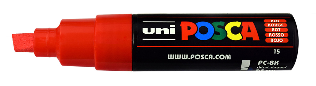 Posca PC-8K Broad Chisel Paint Marker, Red
