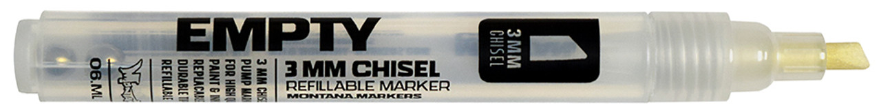 Montana BLACK Markers - Empty - 3mm Chisel