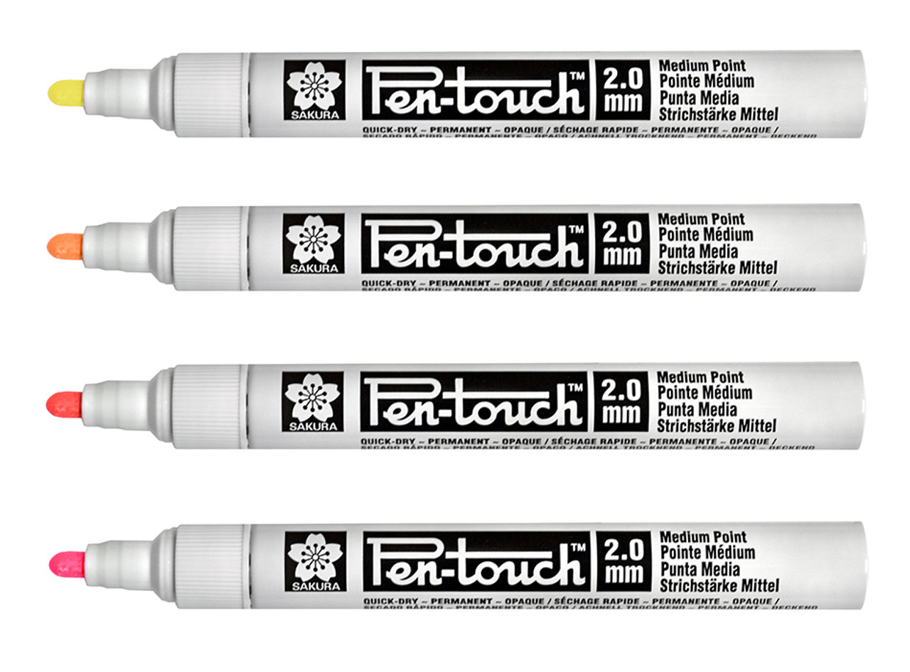 Sakura Pen-touch 2mm Medium Tip Fluorescent Set of 4
