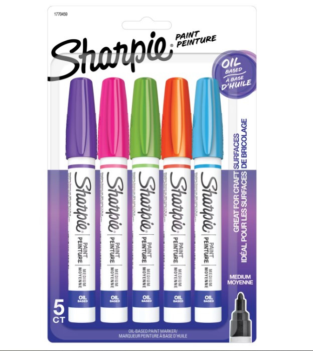 Sharpie Oil-Based Paint Markers- Medium Tip Set of Bright Colors