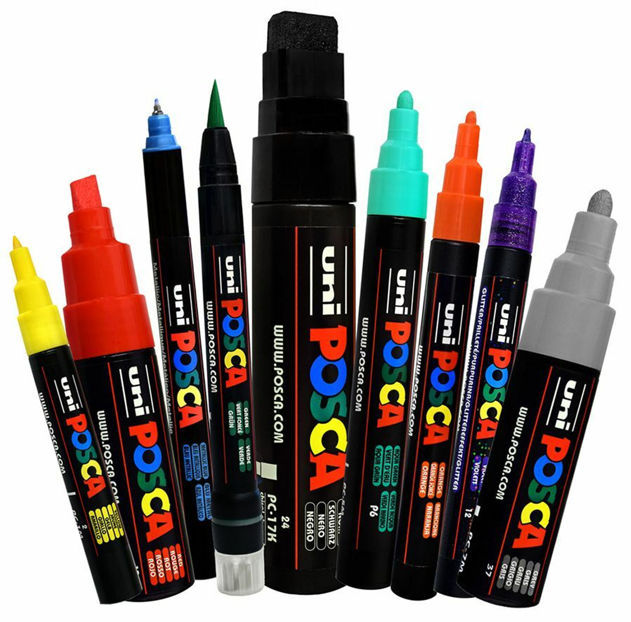 24 Posca Paint Markers, 3M Fine Posca Markers with Reversible Tips, Posca  Marker Set of Acrylic Paint Pens | Posca Pens for Art Supplies, Fabric