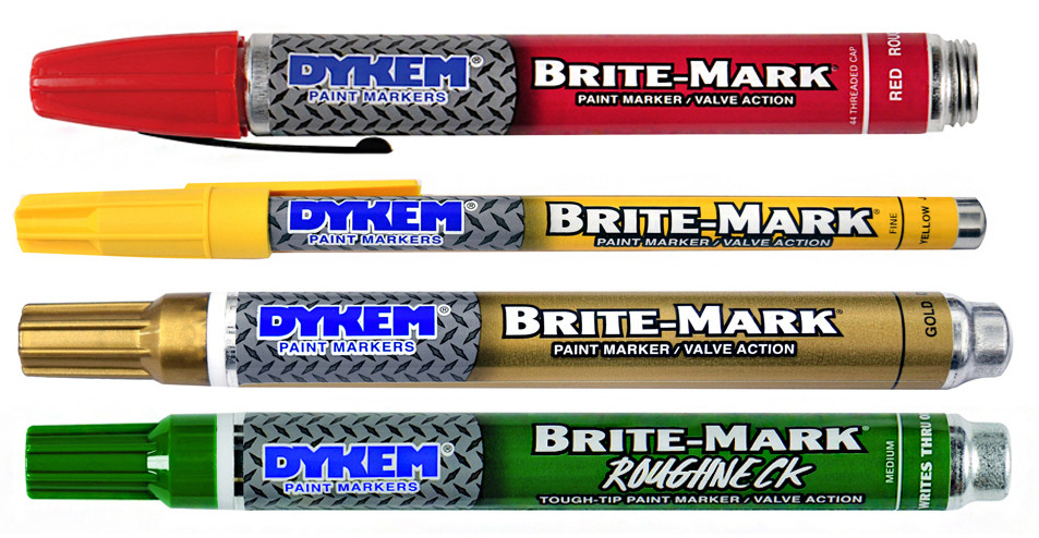 DYKEM Brite-Mark Paint Marker Pen – Medium Tip, White – Made In USA (Part #84003)