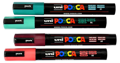 Posca PC-5M Mini Contrast 4-Color Pack Posca Uni Posca PC5Mset-CONT