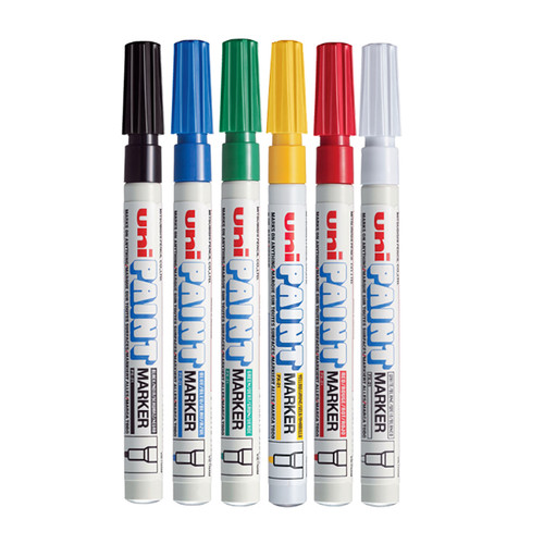 Uni Paint Markers Fine Point PX21 Multicolor Set of 6