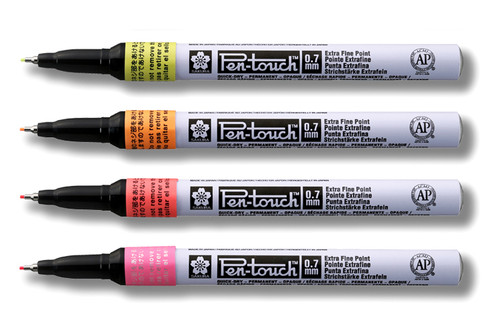 Pen-Touch Assorted Fluorescent Paint Markers 4 Piece Set