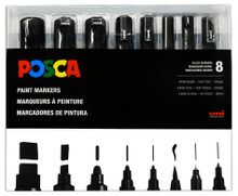 Posca Markers - 8 Tip Sizes - Black » Fast Shipping