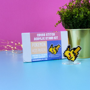 #025 Pikachu - Cross Stitch Acrylic Display Stand Kit (Full Skeins) #025 Pikachu - Cross Stitch Acrylic Display Stand Kit (Full Skeins)