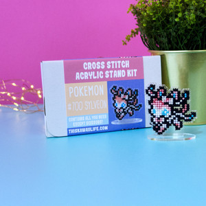 #700 Sylveon - Cross Stitch Acrylic Display Stand Kit (Full Skeins) #700 Sylveon - Cross Stitch Acrylic Display Stand Kit (Full Skeins)