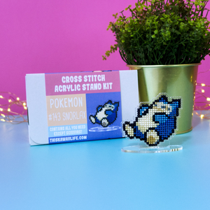 #143 Snorlax - Cross Stitch Acrylic Display Stand Kit (Full Skeins)