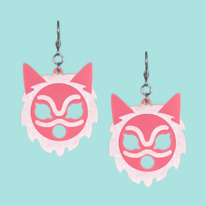 Mononoke Mask Laser Cut Acrylic Earrings Mononoke Mask Laser Cut Acrylic Earrings