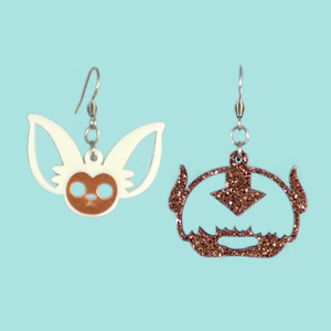 Avatar Airbender Appa and Momo Laser Cut Acrylic Earrings Avatar Airbender Appa and Momo Laser Cut Acrylic Earrings