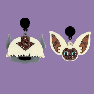 Avatar Airbender Appa and Momo Deluxe Laser Cut Acrylic Earrings Avatar Airbender Appa and Momo Deluxe Laser Cut Acrylic Earrings