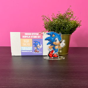 Sega - Sonic Pose - Cross Stitch Acrylic Display Stand Kit
