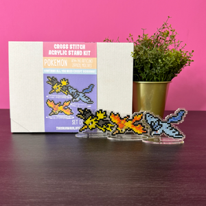 #144-146 Articuno, Zapdos, Moltres Set - Cross Stitch Acrylic Display Stand Kit