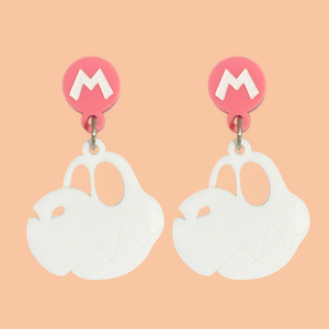 Mario Kart Petite Drybones Laser Cut Acrylic Earrings