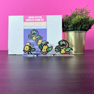 #069-71 Bellsprout, Weepinbell, Victreebel - Cross Stitch Acrylic Display Stand Set Kit #069-71 Bellsprout, Weepinbell, Victreebel - Cross Stitch Acrylic Display Stand Set Kit