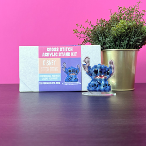 Disney - Stitch Sitting - Cross Stitch Acrylic Display Stand Kit Disney - Stitch Sitting - Cross Stitch Acrylic Display Stand Kit