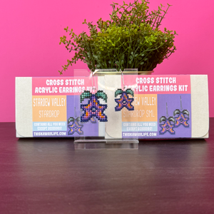 Stardew Valley - Stardrop Cross Stitch Acrylic Earrings Kit Stardew Valley - Stardrop Cross Stitch Acrylic Earrings Kit