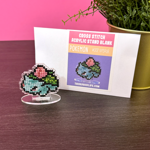 #002 Ivysaur - Cross Stitch Acrylic Display Stand Laser Cut Blank