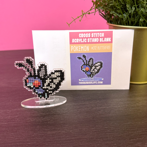 #012 Butterfree - Cross Stitch Acrylic Display Stand Laser Cut Blank #012 Butterfree - Cross Stitch Acrylic Display Stand Laser Cut Blank