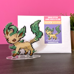 #470 Leafeon - Large Cross Stitch Acrylic Display Stand Laser Cut Blank #470 Leafeon - Large Cross Stitch Acrylic Display Stand Laser Cut Blank