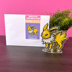 #135 Jolteon - Large Cross Stitch Acrylic Display Stand Blank #135 Jolteon - Large Cross Stitch Acrylic Display Stand Blank