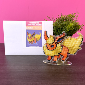 #136 Flareon - Large Cross Stitch Acrylic Display Stand Blank #136 Flareon - Large Cross Stitch Acrylic Display Stand Blank