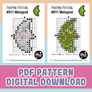 #011 Metapod - Cross Stitch Digital PDF Download Pattern