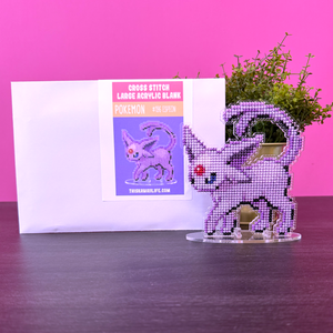 #196 Espeon - Large Cross Stitch Acrylic Display Stand Blank