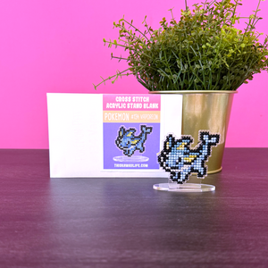 #134 Vaporeon - Cross Stitch Acrylic Display Stand Blank