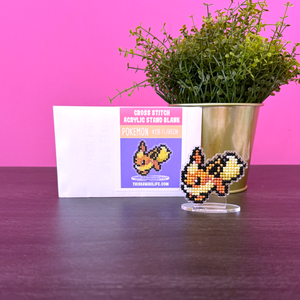 #136 Flareon - Cross Stitch Acrylic Display Stand Blank