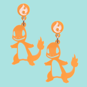 Charmander Laser Cut Acrylic Earrings Charmander Laser Cut Acrylic Earrings